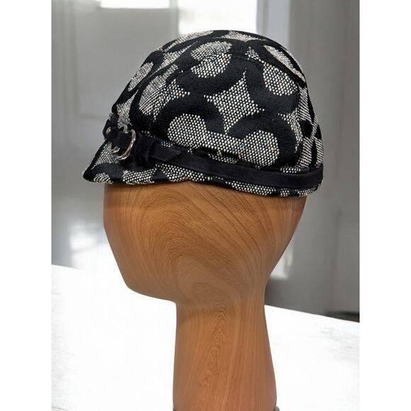 Y2K Coach Signature Op Art Wool Page Boy Hat Size P/S main image 6